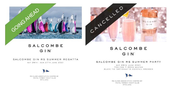 More information on Salcombe Gin RS Party cancelled, Summer Regatta WILL GO AHEAD