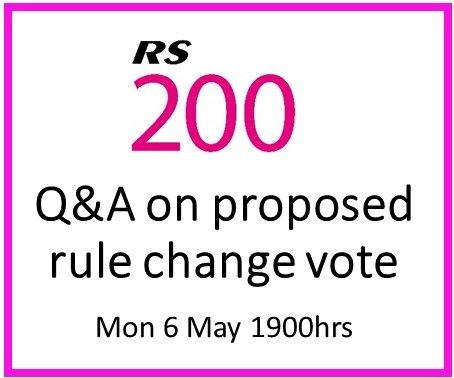 More information on RS200 Rule Change Q&A